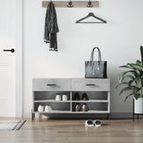 Shoe Bench Concrete Grey 102x35x55 cm Engineered Wood 829752