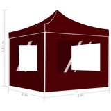Professional Folding Party Tent with Walls Aluminium 2x2 m Bordeaux 48933