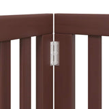 Dog Gate with Door Foldable 15 Panels Brown 750 cm Poplar Wood 3155664