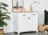 Modern Kitchen Cupboard, Wooden Storage Cabinet, Tableware Organizer with 2 Drawers for Living & T3398P547978