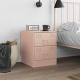 Bedside Cabinet Pink 34.5x39x44 cm Steel 841621
