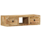 Wall-mounted TV Cabinet 100x32x25 cm Solid Wood Rough Mango 4104525