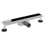 Shower Drain with Glass Cover Black 60 cm Stainless Steel 304 42015950