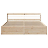 Bed Frame with Headboard 200x200 cm Solid Wood Pine 3307071