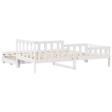 Daybed with Trundle and Drawers without Mattress White 90x190 cm Single 3302224