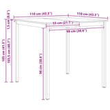 Bar Table White 110 x 110 x 105 cm Solid Pine Wood 892806
