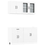 ZNTS 4 Piece Kitchen Cabinet Set Kalmar White Engineered Wood 3314851