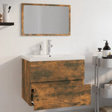Bathroom Furniture Set Smoked Oak Engineered Wood 3152876