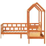 Day Bed Set with Roof without Mattress Wax Brown 80x200 cm 3282248