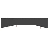 6-panel Wind Screen Fabric 800x80 cm Grey 44545