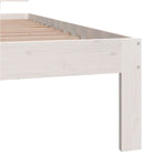 Bed Frame without Mattress White Solid Wood Pine 90x200cm 810481