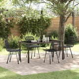 Garden Dining Set 5 pcs Black Powder-Coated Steel 3379201