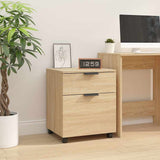 Mobile File Cabinet with Wheels Sonoma Oak 45x38x54 cm Engineered Wood 811523