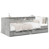 Daybed Concrete Grey Engineered Wood Small Single 3280863