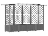 Raised Bed with Trellis and Roof Light Grey 204 x 40 x 138 cm 42032586