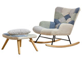 Rocking Chairs for Adults, Boucle Rocking Chair Relaxing Recliner Chair with Solid Wood Legs High N605P181754L