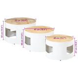 Bar Tables Drum Shape 3 pcs Solid Rough Wood Mango 358934