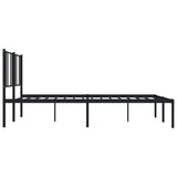 Metal Bed Frame without Mattress with Headboard Black 180x200cm 352484