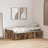 Bed Frame with Drawer Smoked Oak 90 x 190 cm Engineered Wood 3335209