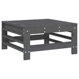 Garden Footstools with Cushions 2pcs Grey Solid Wood Pine 825697