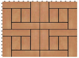 Decking Tile 11 pcs Teak 30 x 30 cm WPC 42046672