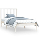 Bed Frame without Mattress White Solid Wood Pine 100x200 cm 3105151