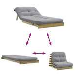 Futon Sofa Bed with Mattress 90x206x11 cm Impregnated Wood Pine 846765