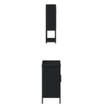ZNTS 2 Piece Bathroom Furniture Set Black Engineered Wood 3214660