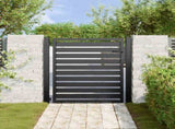 Garden Gate Lockable Black 100x100 cm Aluminium 42004146