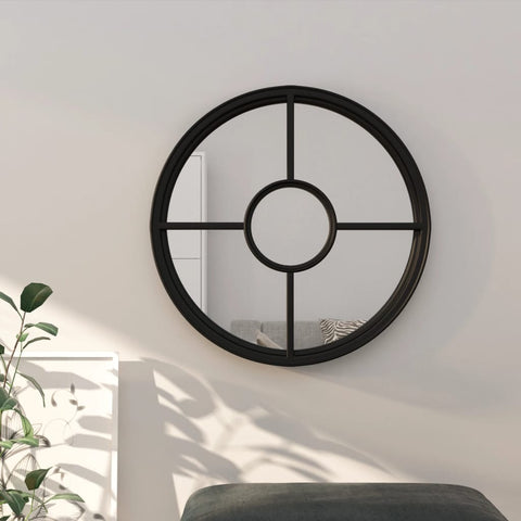 ZNTS Mirror Black 60x4 cm Iron Round for Indoor Use 3093530