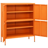 Storage Cabinet Orange Steel Medium Storage Cabinet Rectangular 336138