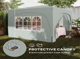 3 x 3m Pop-Up Gazebo Shelter, with Accessories - Light Grey T3398P328389