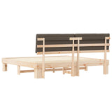 Bed Frame with Upholstered Headboard Taupe 200 x 200 cm 3398097