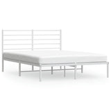 Metal Bed Frame without Mattress with Headboard White 140x190cm 352368