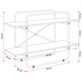 Bookshelf 2-Tier 100 x 35 x 70 cm PB Sonoma Oak 8007799