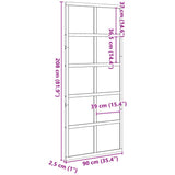 Barn Door Wax Brown 90x208 cm Solid Wood Pine 850643