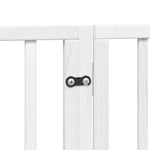 Dog Gate with Door Foldable 12 Panels White 960 cm Poplar Wood 3155568