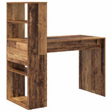 Desk with Shelf Old Wood 113 x 54 x 120 cm Engineered Wood 869280