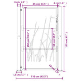 Garden Gate Anthracite 100x150 cm Steel Grass Design 153169