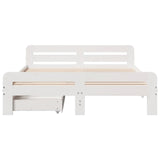 ZNTS Bed frame without Mattress White 140x200 cm Solid Wood Pine 3309039