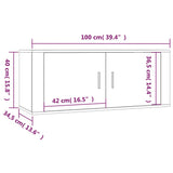 Wall Mounted TV Cabinet White 100x34,5x40 cm 816632