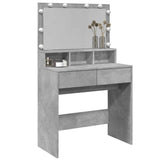 Dressing Table with LED Concrete Grey 80x41x134.5 cm 848188