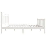 3100700 Bed Frame without Mattress White Solid Wood 140x190 cm