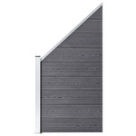 WPC Fence Set 5 Square + 1 Slanted 965x186 cm Grey 3053237