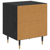 Bedside Cabinet with Drawer 2 pcs Black Oak 40 x 35 x 47.5 cm 881982
