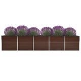 Garden Raised Bed Galvanised Steel 400x80x45 cm Brown 47058