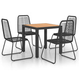Dining Set Black and Brown WPC, Aluminium, PVC Rattan, Steel 3060125