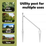 Ground Spike Fence Post 7 pcs Silver Powder-Coated Steel 42004272