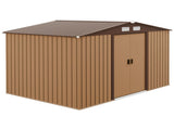 9 x 6ft Metal Garden Shed, Outdoor Storage Tool House with Ventilation Slots, Foundation Kit and T3398P325277