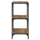 Book Cabinet Smoked Oak 100x33x70.5 cm Engineered Wood and Steel 819354